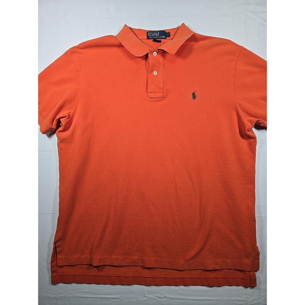 Vintage Polo Ralph Lauren Polo Shirt Large Orange Pony Preppy‎ Men's